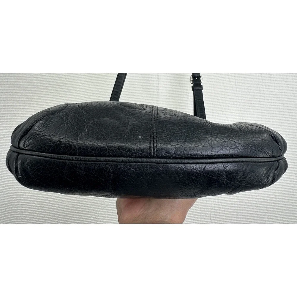 COACH Vintage Madison‎ Gold & Black Leather Pebbled Crossbody Black Bag